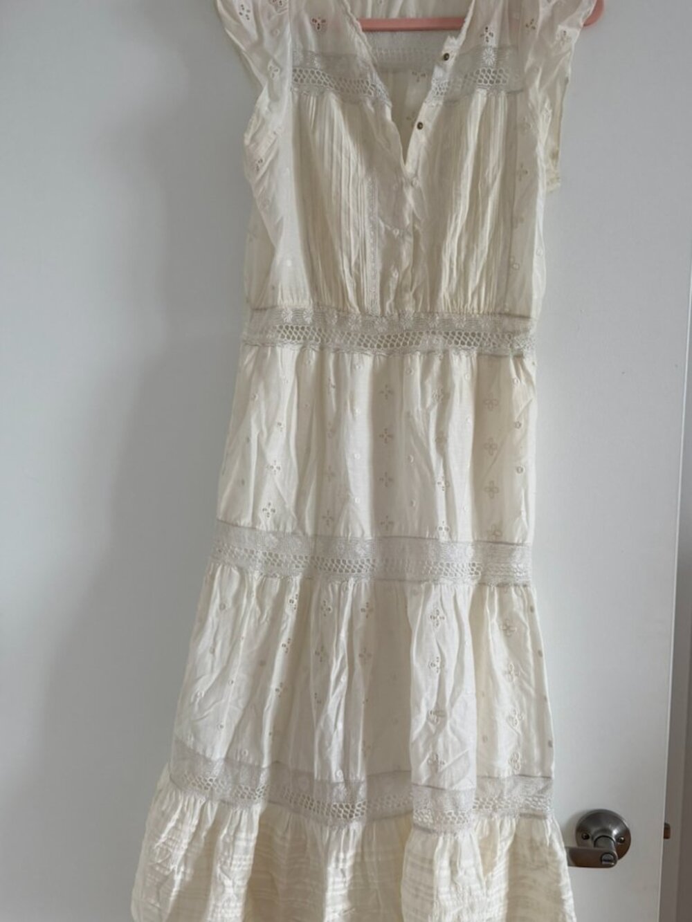 Ulla Johnson White Floral Lace Cotton Maxi Dress Size 4
